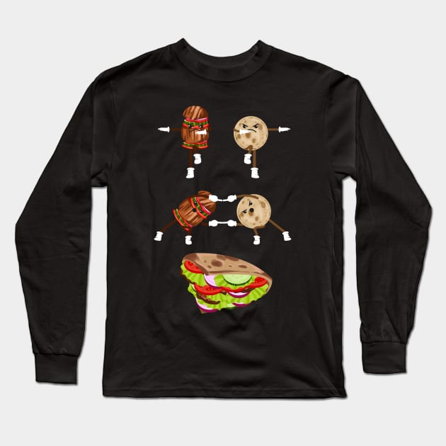 Doner Kebab, Grill, BBQ, Chips, Fries, Fast food Long Sleeve T-Shirt by Strohalm